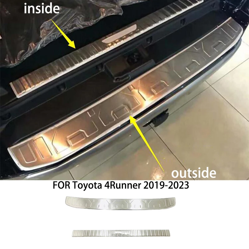 토요타 4Runner 2019-2023용 스테인리스 스틸 크롬 블랙 리어 트렁크 외부..