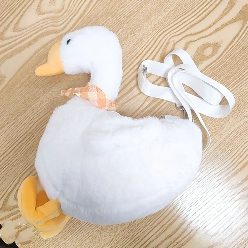  Cute Plush Duck Shoulder Bag (White) : Toys & Games