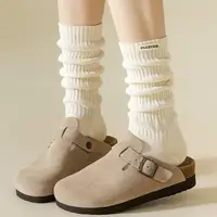 2024 Winter Warm Women Thickened Long Socks Cotton stripe Wrinkle Mid-Calf Length Socks Thermal Tube Socks Women's Hosiery