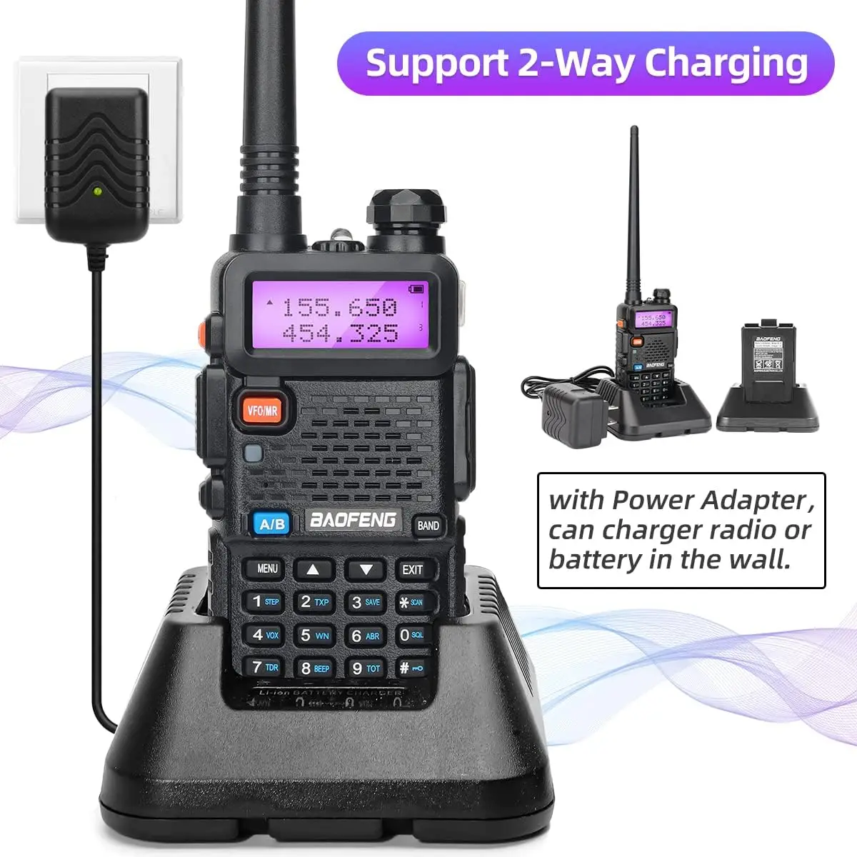 1/2 個 BaoFeng UV-5R 8 ワットトライパワートランシーバーハイ