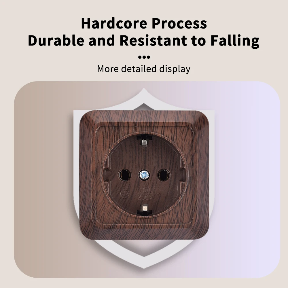 Electrical Socket WESA Wooden Wall Surface Socket Plug Exterior Outdoor Power Socket Flame Retardant Paint Plastic