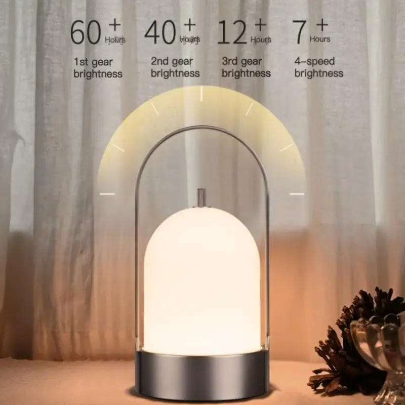 

Modern Nordic Style Table Lamp Portable Bedside Lamp Touch Controlled Night Light Surface Plated For Bedroom Living Room
