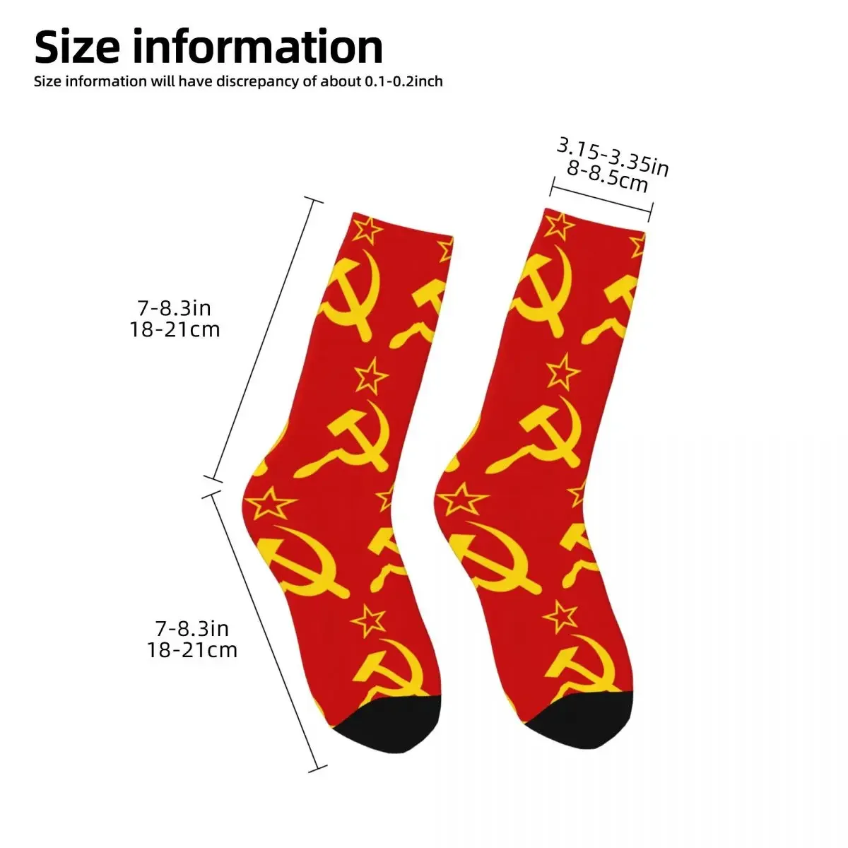 Vintage Soviet-Inspired Hammer & Sickle Flag Socks - Super Soft All-Season Stockings