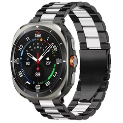 Premium Stainless Steel Metal Watch Strap - Elegant Bracelet Wristband in 47mm Size - Galaxy Ultra 47mm (Black silver)