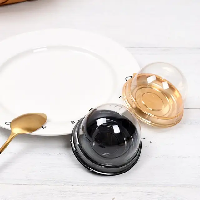50 db Átlátszó Cupcake Doboz Eldobható Kupola Tartó Tároló Műanyag Holdkártás Csomagoló Tok Konyha - Image 3