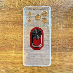 Custodia per telefono in silicone TPU morbido con supporto migliorato e anello per dito posteriore per dispositivi da 6,56 pollici