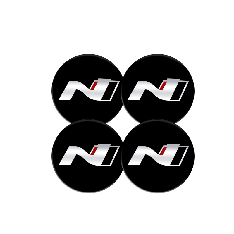 Auto Wheel Center Hub Cap Covers 4pcs 3D 56mm Stickers Car Accessories Case For Hyundai N Line Elantra Tucson Sonata Car Styling