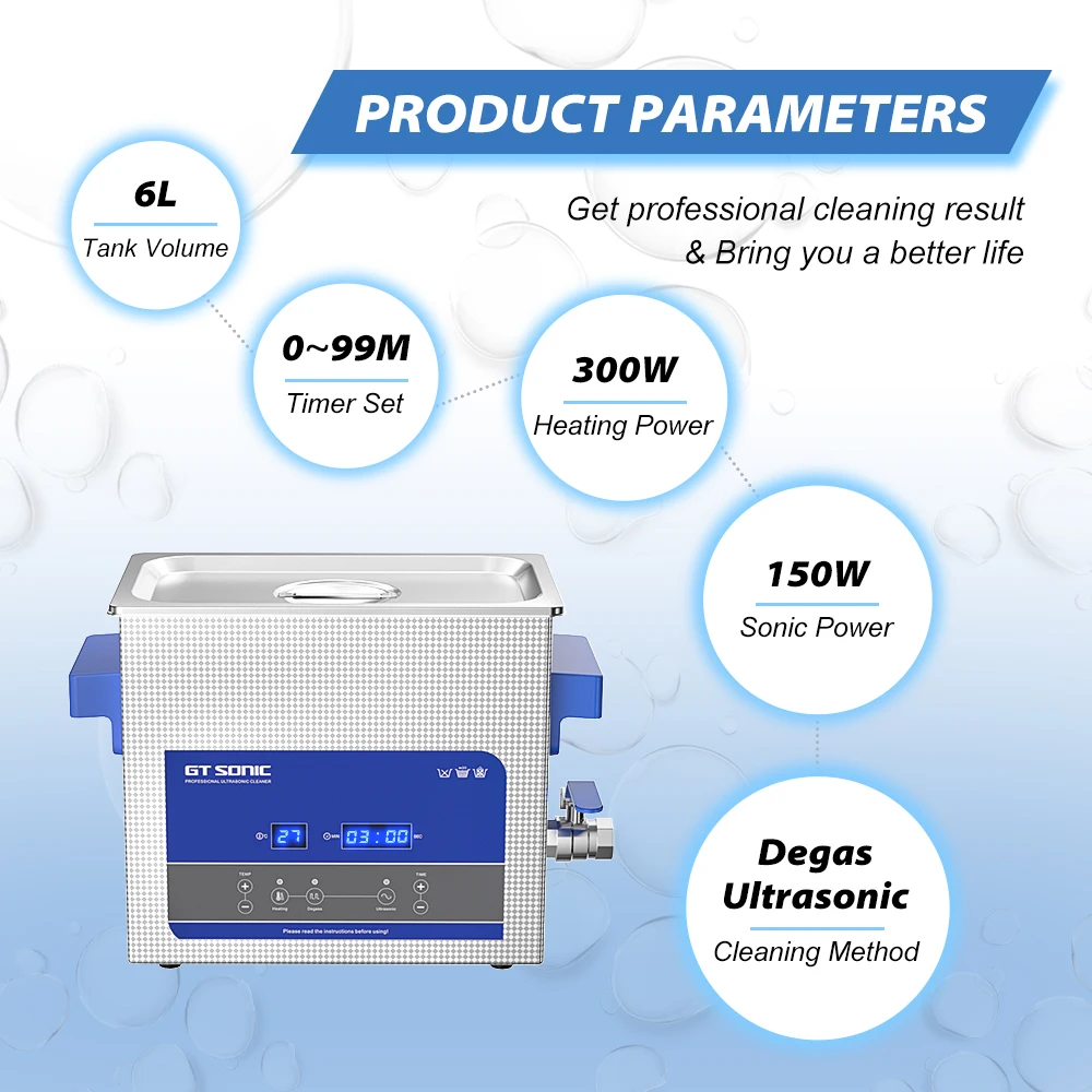 GTSONIC Ultrasonic Cleaner - 2L to 27L Digital Ultrasound Bath with Big Sale Price Description Image.This Product Can Be Found With The Tag Names Digital ultrasonic cleaner 6l, Ultrasonic cleaning machine 3l, Ultrasonic cleaning machine 6l