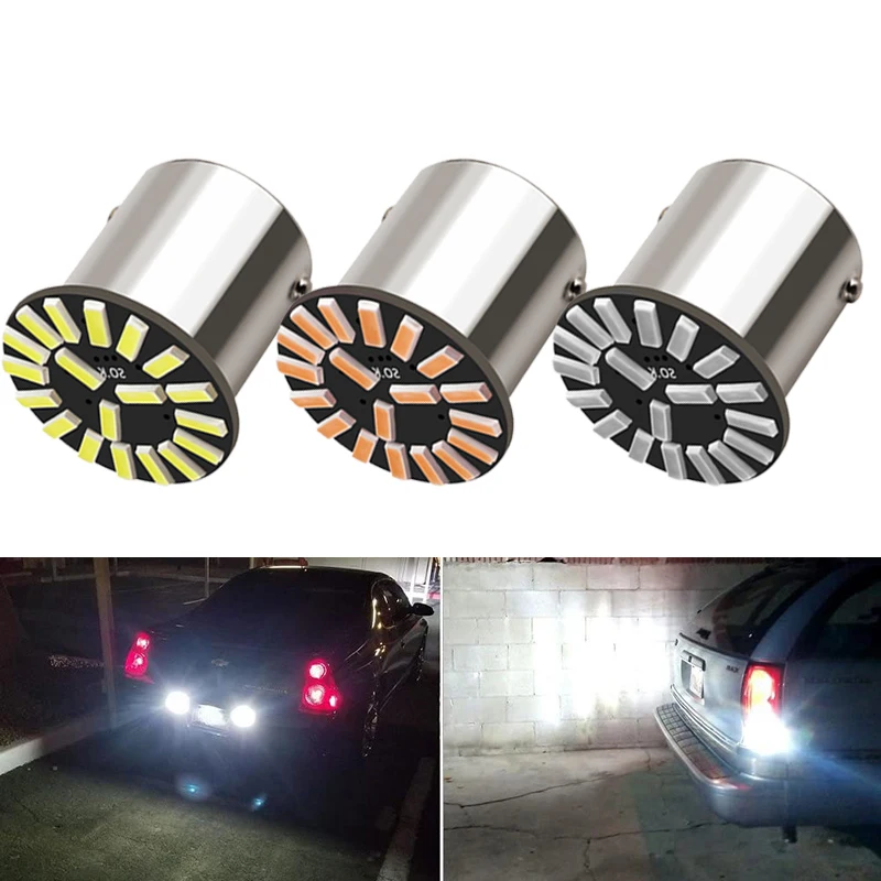 

1 шт. P21/5 Вт BAY15D 1157 BA15S 1156 светодиодный ная лампа 12 В 18SMD 7000K белый сверхъяркий автомобильный сигнал задний фонарь стояночный стоп-сигнал