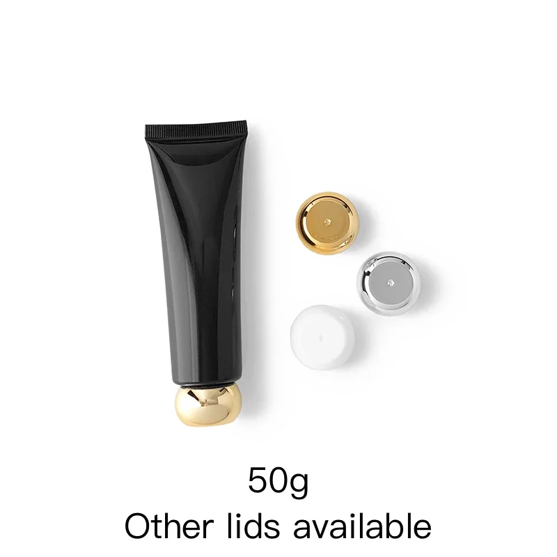 

50g Black Plastic Cosmetics Cream Container Empty 50ml Makeup Facial Cleansing Hand Care Lotion Packaging Bottles