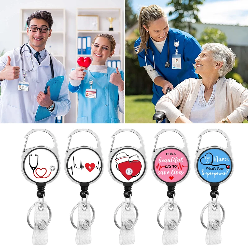 

New Retractable Name Badge Reel Doctor Nurse Worker Work Card Clip ID Tag Holder Office Supplies