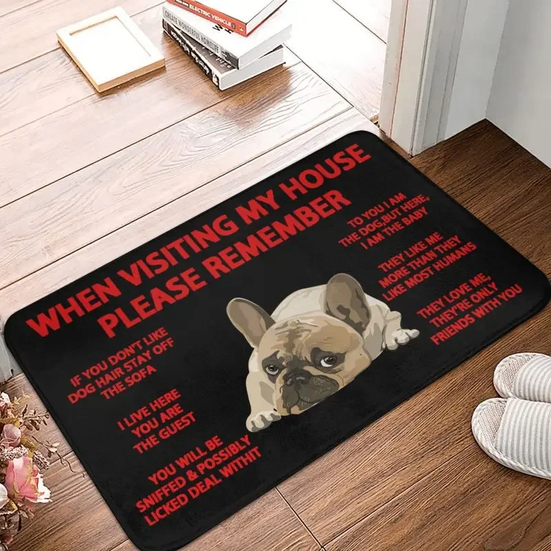 

Custom Cute French Bulldog Doormat Non-Slip Entrance Kitchen Bathroom Floor Door Mats Garden Carpet Rug