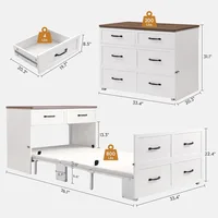 Murphy Bed Cabinet with Mattress Included, 2 in 1 Small Fold up Space Saving WallBed, 33x76 Inches Twin Size Hideaway Bed 2
