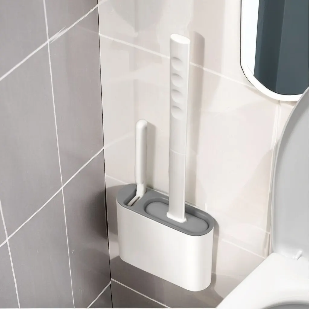 1Set-Silicone-Toilet-Brush-With-Holder-Box-Wall-Mounted-Toilet-Brush ...