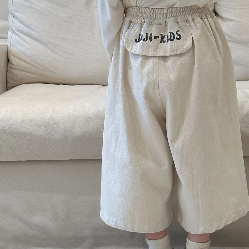 

Детские и для мальчиков ретро рисовые абрикосовые Новинка весна-осень 2023 Детские прямые широкие брюки-карго с широкими штанинами одежда