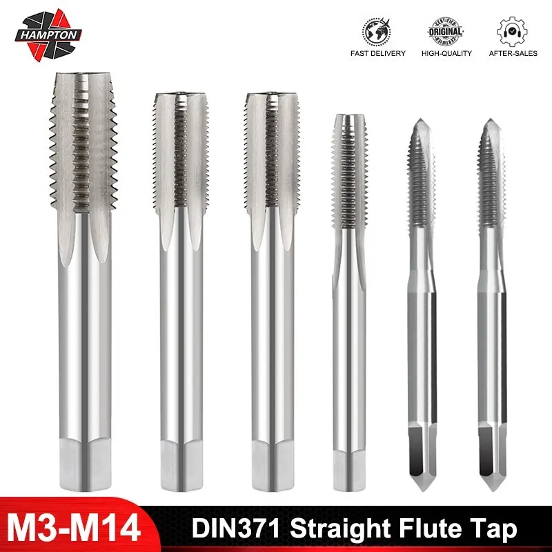

HAMPTON Thread Tap DIN371 Straight Flute Tap with Reinforced Shank M3/M4/M5/M6/M8/M10/M12/M14 Metric Screw Tap Drill Bit