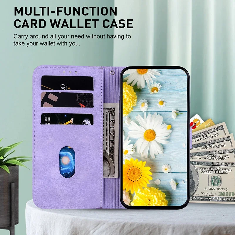 Magnetic Leather Flip Wallet Phone Case - Premium Protective Cover