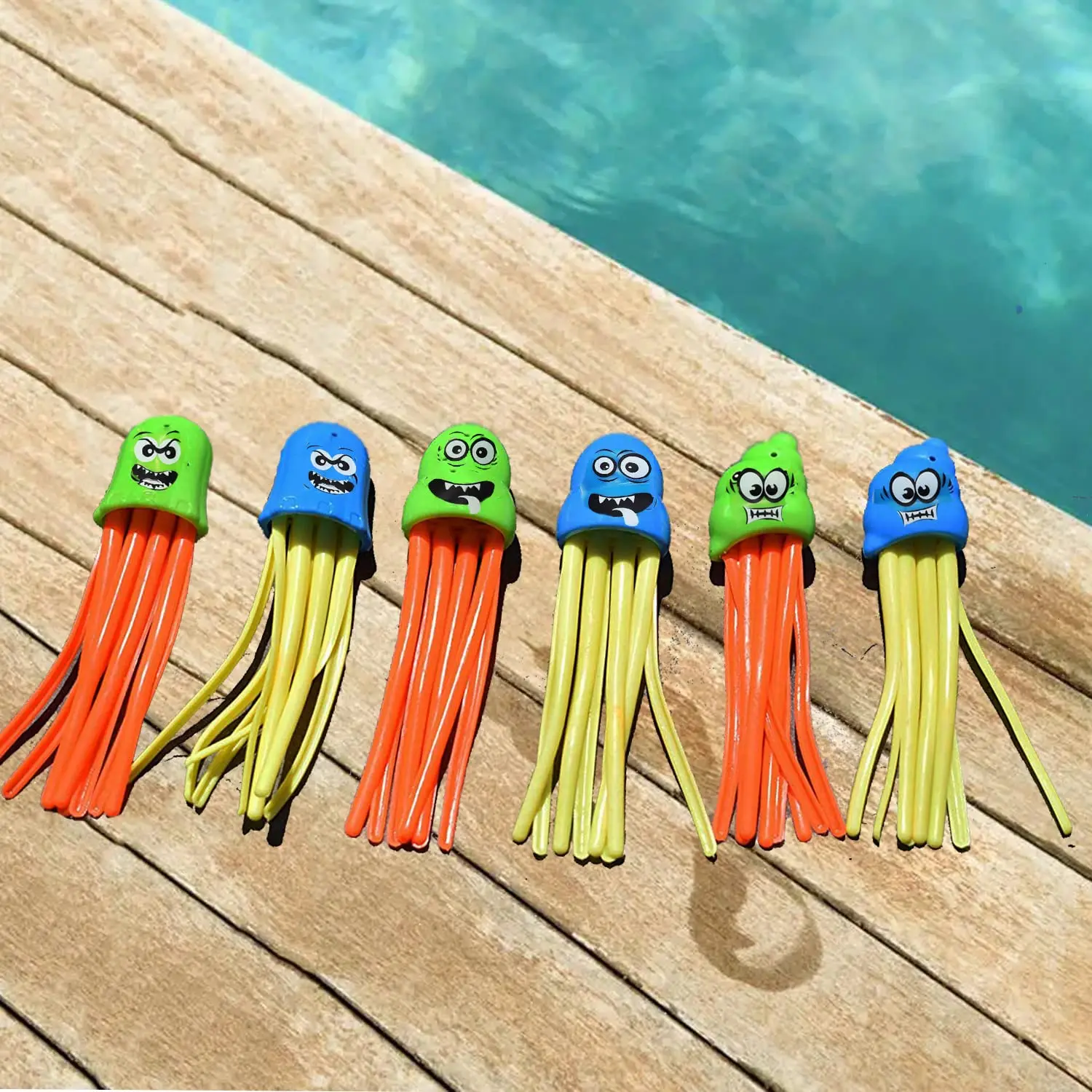 6 Pieces Jellyfish Dive Toys With Cute Expression Bath Toys  Pool Toys Swimming Pool Games for Toddlers Boys Girls Teens Adults 4