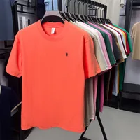 100% coton hommes à manches courtes T-shirt marque de mode Paul Pony broderie été nouveau haut de gamme confortable décontracté col rond haut 6