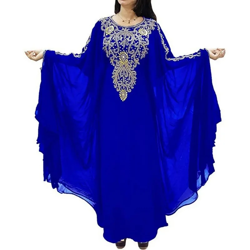 Dubai KAFTAN FARASHA JALABIYA Hand Embroidered Georgette Full Sleeves Dress