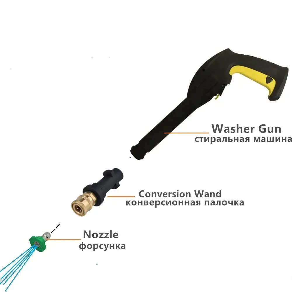 Pressure Washer Quick Connector 1/4" to Spray Gun Wand Lance Bayonet Adapter 1/4" For Karcher Bosch AR Elitech Interskol Lavor 3