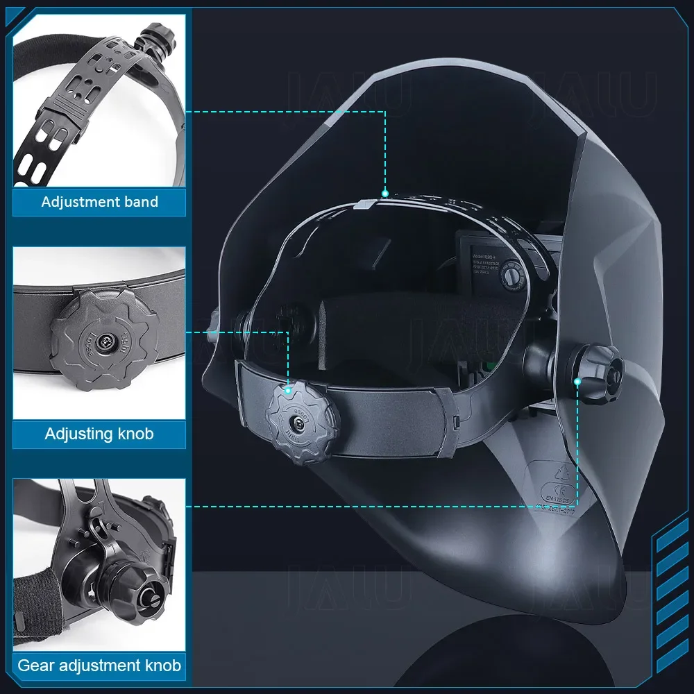 PC Welding Masks Automatic Variable Light Adjustment Large View Auto Darkening Welding Facemask for Arc Grinding Cutting