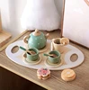 Wooden Afternoon Tea Set Toy Pretend Play Food Learning Role Play Game Early Educational Toys for Toddlers Girls Boys Kids Gifts 5
