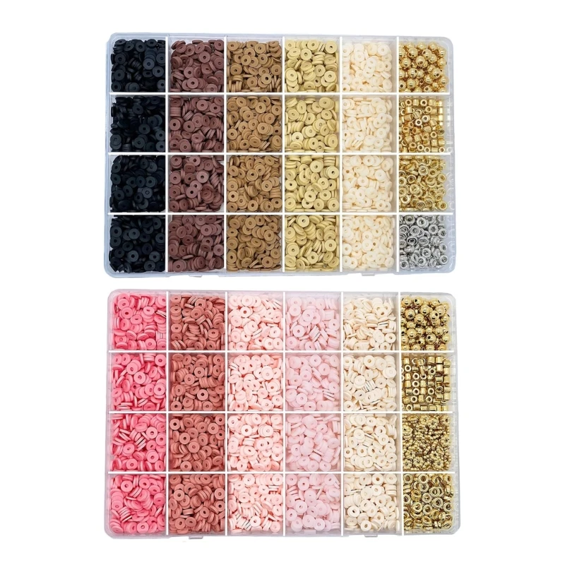 

2820/2780pcs Clay Beads for Jewelry Making Bracelet Kits Flat Round Spacer Charm Beads Necklace Earring DIY Craft Set