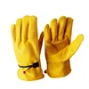 Leather Work Gloves For Men Yellow Cowhide Heavy Duty Safety Protective Driver Working Welding Mechanic Gloves 5
