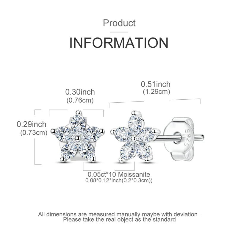 100 % 925er Sterlingsilber, klassischer Moissanit-Ohrstecker im Rundschliff, vergoldet, Weißgold, Labordiamant, Silberschmuck, Geschenk für Frauen – Detail 19