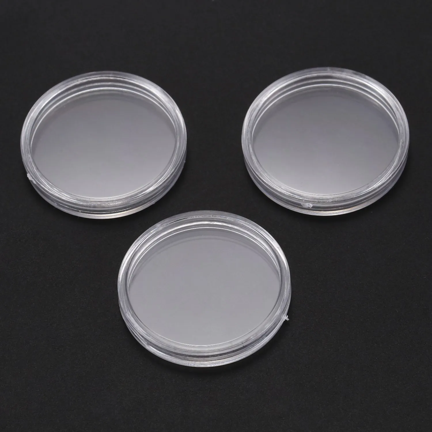 10 pcs Small round transparent plastic coin capsules box 30mm 3