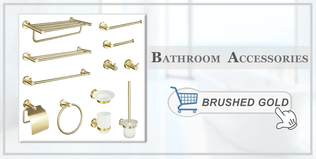 Description Picture 4 of itemBright Rose Gold Towel Rack Singel Towel Bar Paper Holder Robe Hook Cup Holder Soap Dish  Toilet Brush Bathroom Accessories