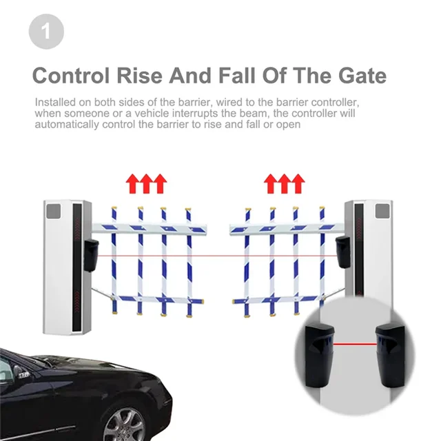 B21B Infrared Sensor Detector For Automatic Gate Barrier Garage Infrared Detector Metal+PVC 1Set 4