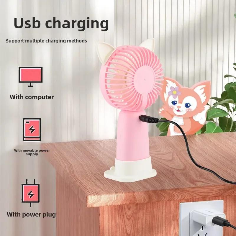 Hot Selling Small Handheld Fan Usb Portable Charging Summer Cartoon Mini Silent Cool Easy To Carry Gift Gift Electric Fan 2