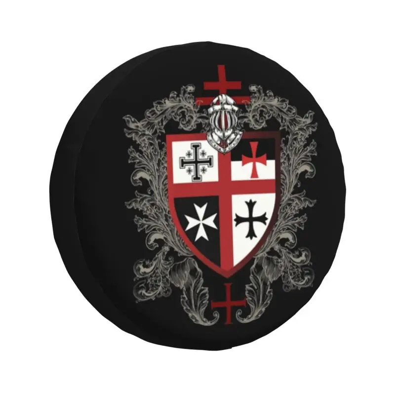 

Knights Templar Cross Shield Spare Wheel Cover for Jeep Hummer 4x4 RV Medieval Emblem Secret Order Tire Protector 14" 15" Inch
