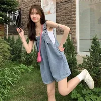 New Harem Jumpsuit Spaghetti Camis Pockets Denim Summer Shorts Loose Wide Leg Overall Jumpsuit Playsuits Pocket Bodysuits Women - Image 4