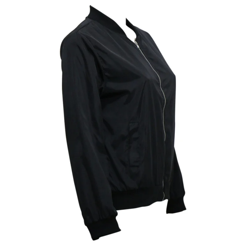 Women Thin Jackets Tops Basic Spring Autumn Casual O-neck Jacket 5