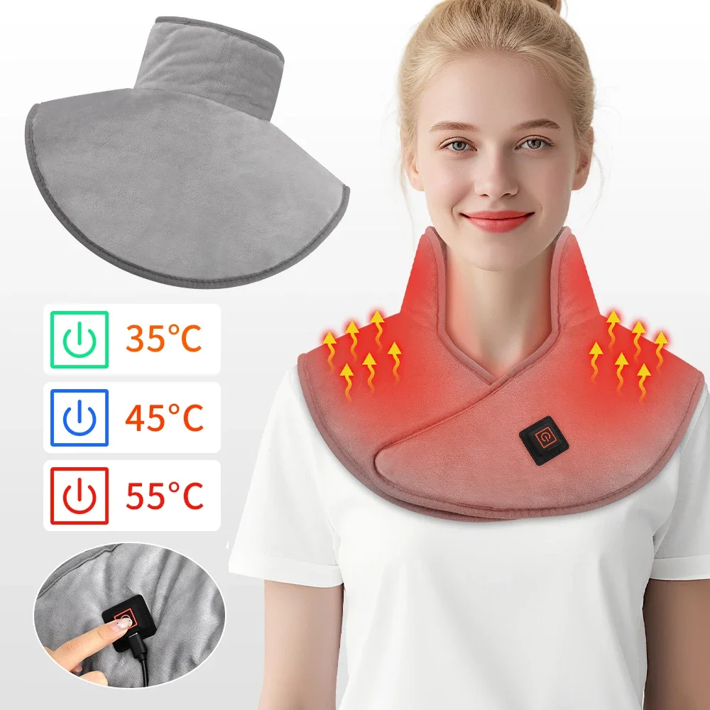 Electric Heating Shoulder Neck Pad 3 Gears Thermal Compress Shawl Warm Back Shoulder Winter