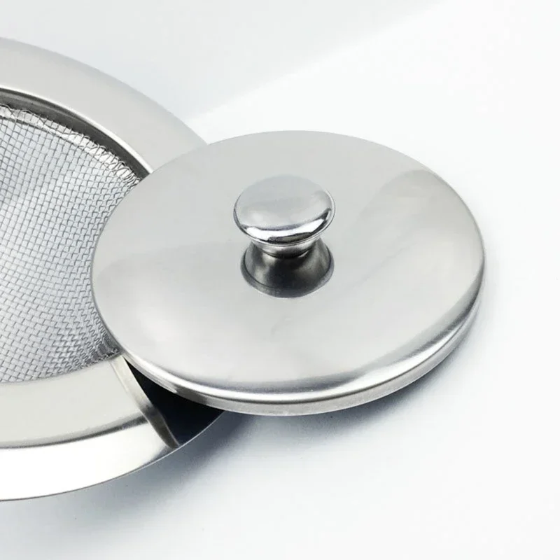 Kitchen Sink Strainer Drain Hair Catcher Bath Stopper Plug Stainless Steel Sewer Filter with Lid Bathroom Accessories