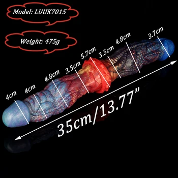 slave fetish bdsm Streamer Color Double Dildo Alien Lifelike Glans Two Big Kont Lesbian Products Anal Plug Sex Toys For Women 2