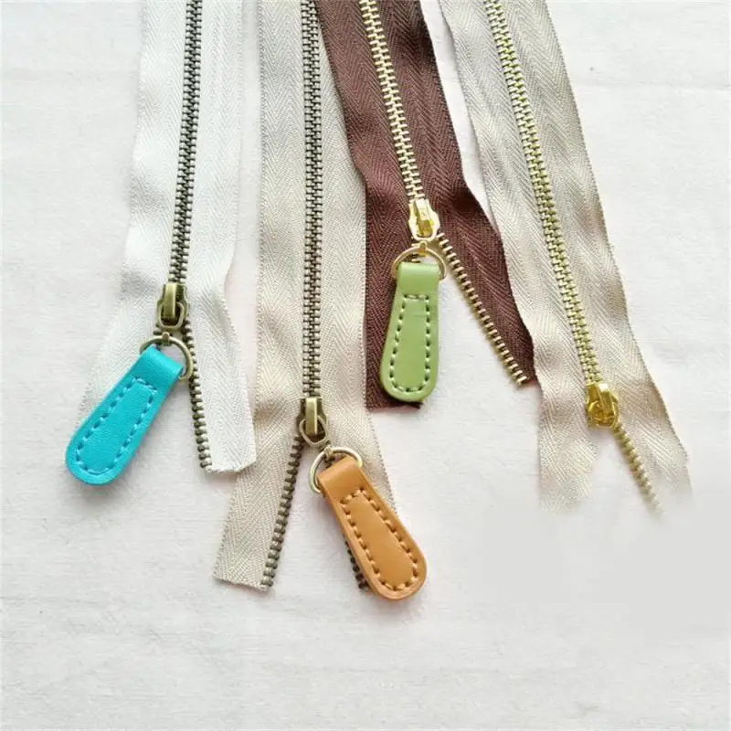 Zipper Pullers Genuine Leather Zipper Zip Puller Head Clothes Luggage Accessories Backpack Zipper Buckle Pendant Pull Tab Sewing Tab