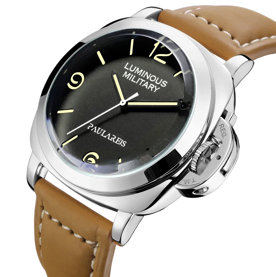 OIDEA Orologio Uomo In Pelle Vintage - Cinturino Marrone, Analogico Digitale Con Sveglia E Cronometro, Impermeabile