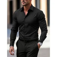 FGKKS nouveaux hommes chemise décontractée marque de mode couleur unie à manches longues tissu élastique mâle robe d'affaires chemise 2