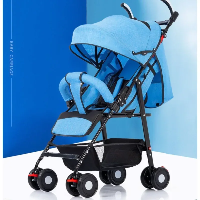 Baby strollers are portable and foldable, simple strollers can sit, lie down, go out, and fold