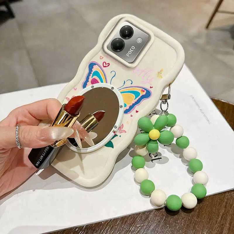 Cartoon Butterfly Phone Case Bundle with Lanyard and Stand – 3-Piece Set