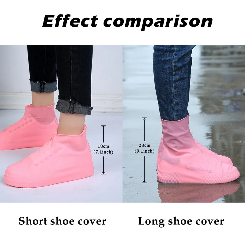 Elastische wasserdichte Schuh überzug Outdoor Regens tiefel Silikon Anti-Rutsch-Regen Schuh überzug PVC tragbare mittel verdickte Latex Schuh überzug