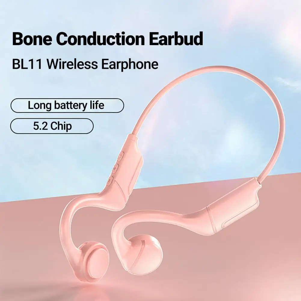 

Wireless Earphon Bluetooth-compatible 5.2 Stereo Surround Music Bass Bone Conduction Earbud Workouts Running Driving