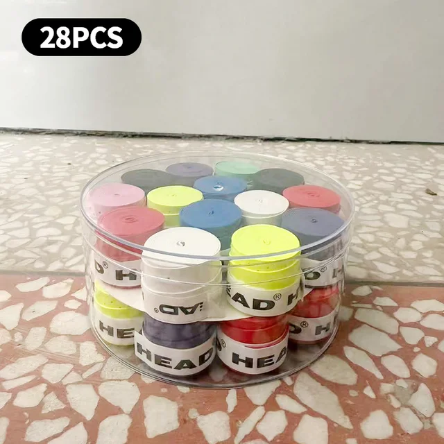 28 pcs /Lot Universal Coated Anti-slip Tennis Overgrips Badminton Grips Tennis Racket Tapes Fishing Rod Sweatbands 0.6mm 5