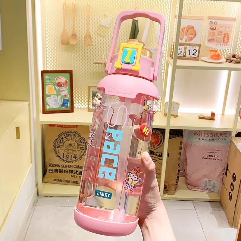 Water Bottle With Straw Bpa Free Material Ideal For Gym,Outdoor Sport,Home &Amp; Office 1800Ml