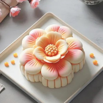 3D Flower Shape Flower Silicone Molds Ice Pastry Baking Tool Jelly Candy Moulds Reusable Chocolate Silicone Soap Mold Kitchen